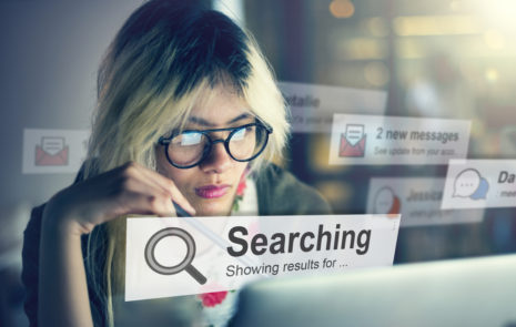 How can a Google Ads campaign work b est to convert responderswoman wearing glasses conducting an online search
