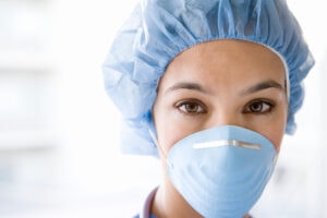 Female nurse in mask