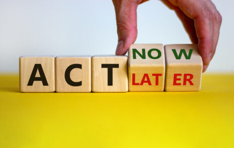 building blocks with Act now/later - Awareness to action