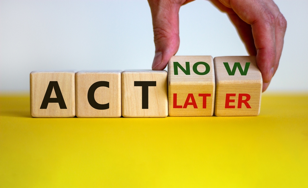 building blocks with Act now/later - Awareness to action