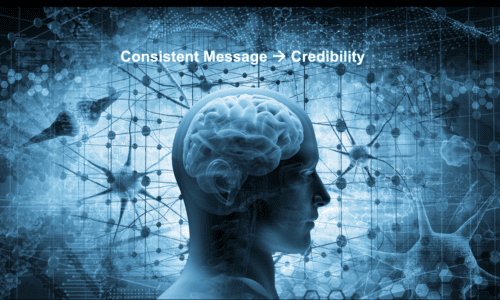 Human brain with test: consistency = credibility