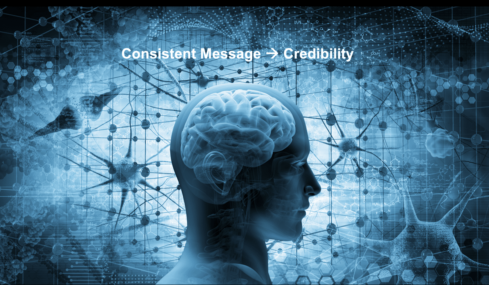 Human brain with test: consistency = credibility