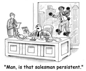 Are you earning brand loyalty? Man that salesman is persistent